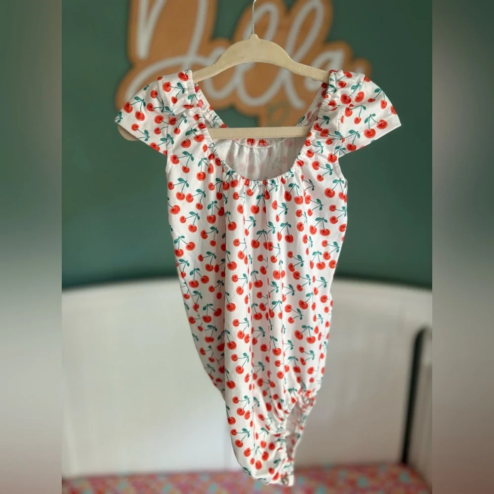 Baileys Blossoms 4T girls cherry bodysuit - Picture 2 of 5